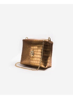 Silvio Torre Casual Solid Leather Cross Bag Gold  - Image 3