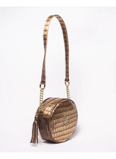 Silvio Torre Casual Solid Leather Cross Bag Gold  - Image 4