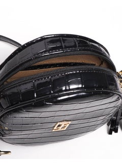 Silvio Torre Casual Solid Leather Cross Bag Black  - Image 4