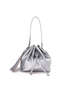 Silvio Torre Casual Solid Leather Handbag Silver  - Image 1