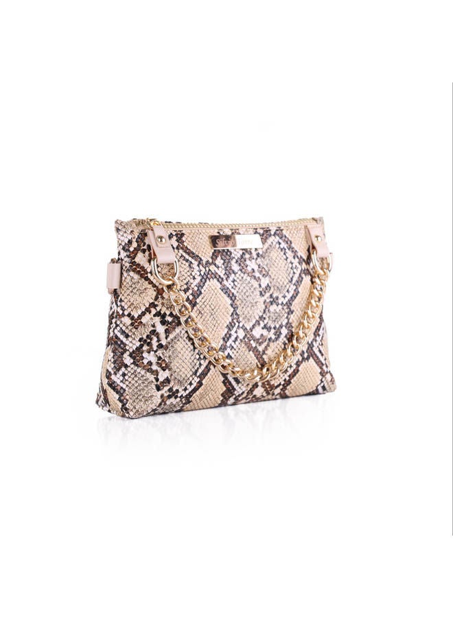 Silvio Torre Casual Snake Skin Leather Waist Bag Beige Snake  - Image 2