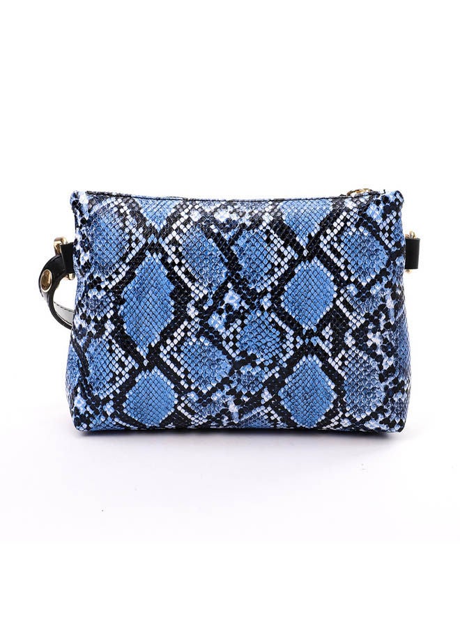 Silvio Torre Casual Snake Skin Leather Waist Bag Blue Snake  - Image 2