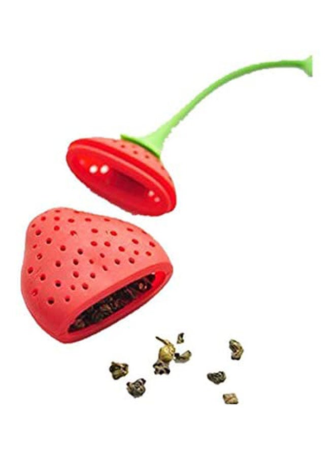 Silicone Straberry Pear Tea Strainer Loose Tea Red - Image 2