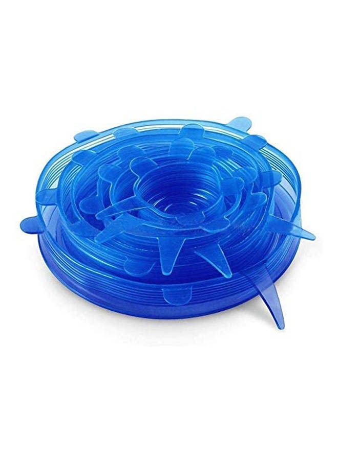 Silicone Stretch Fresh Food Cover Stretch Lids Blue  - Image 1