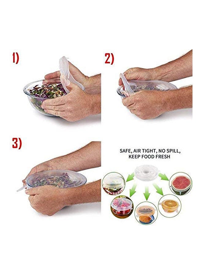 Silicone Stretch Fresh Food Cover Stretch Lids White - Image 2