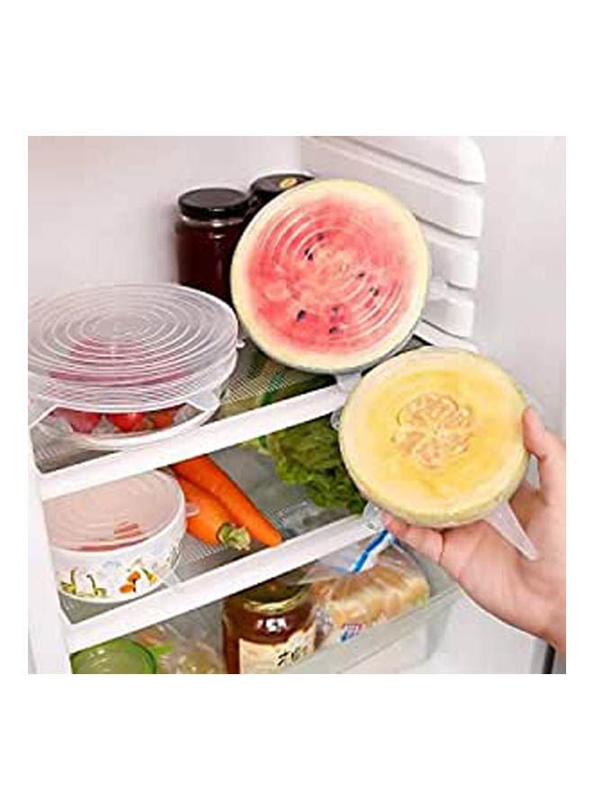 Silicone Stretch Lids - 6 Pack White 