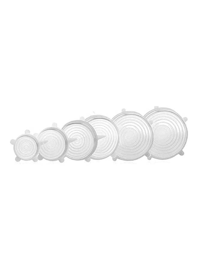 Silicone Stretch Lids 6 Pack Suction Lid White - Image 1