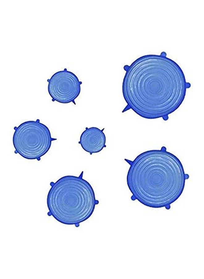 Silicone Stretch Lids 6 Pack Suction Lid Blue 