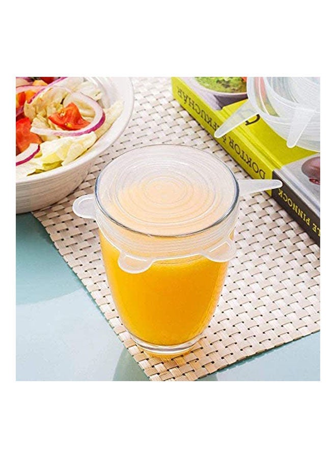 ماركة غير محددة Silicone Stretch Lids 6 Pack Suction Lid White  - Image 2