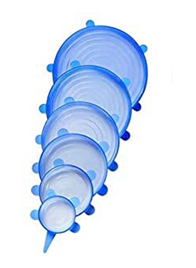 Silicone Stretch Lids 6 Pack Suction Lid Blue  - Image 1