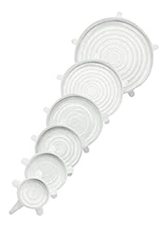 Silicone Stretch Lids 6 Pack Suction Lid White - Image 1