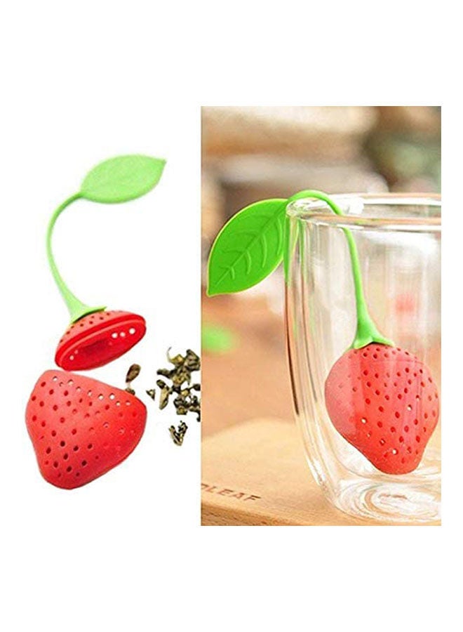 Silicone Tea Leaf Filter Herbal Strainer Spice Red - Image 2