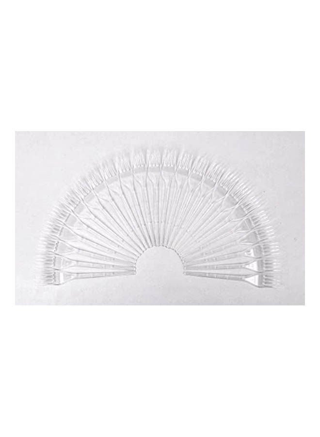Transparent Plastic Fork 24 Pcs White