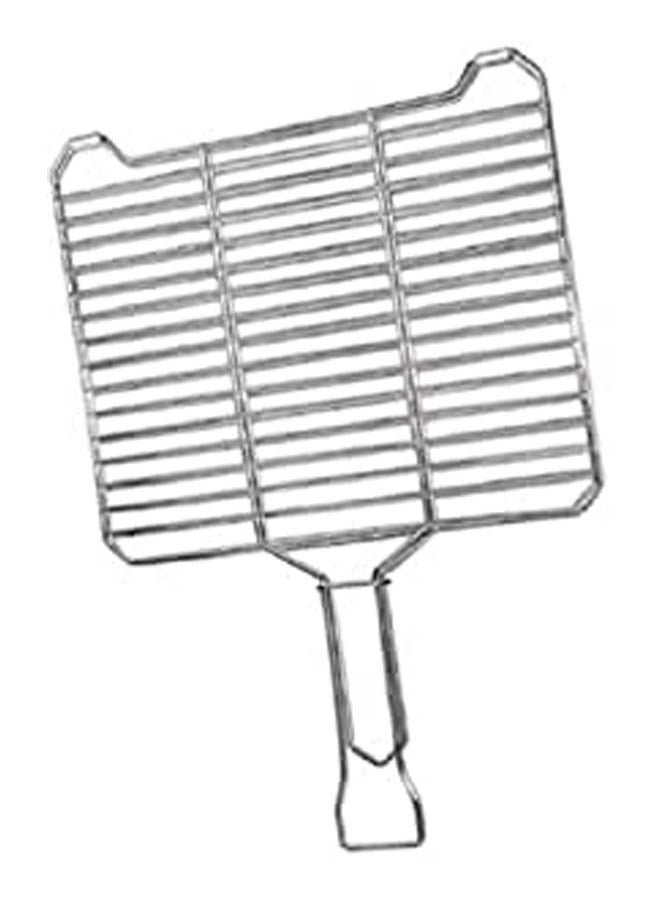 ماركة غير محددة Large Grille Grill Net Handle 12 Chrome Stainless Steel Nickel Coating Silver 45cm 