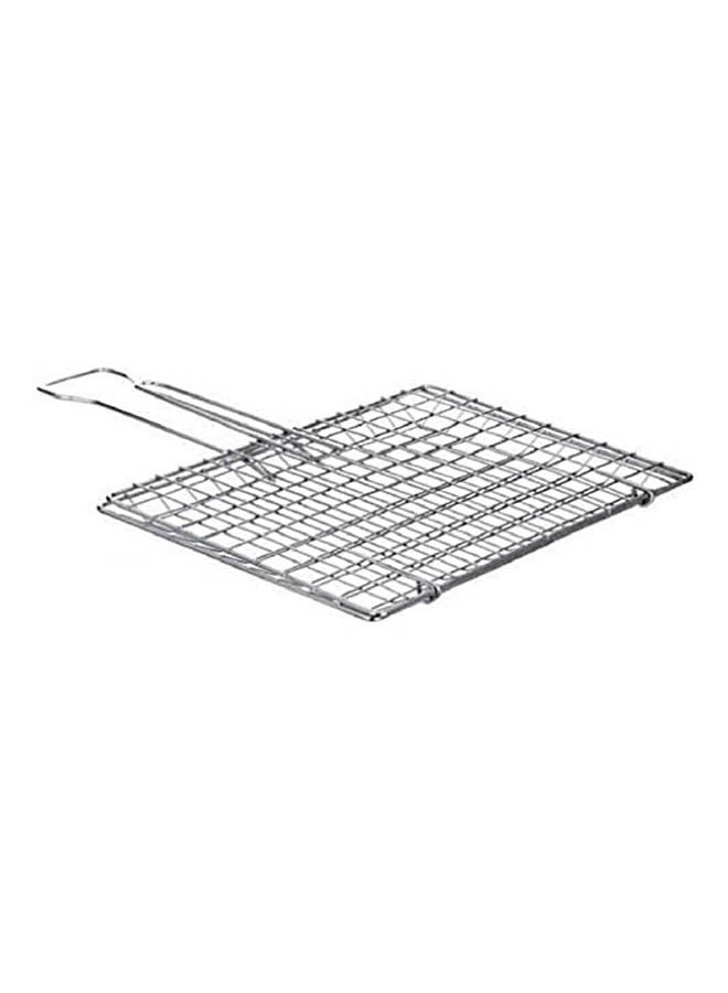ماركة غير محددة Mini Grill Net With 10 Handle Chrome Stainless Steel Nickel Coating Silver 