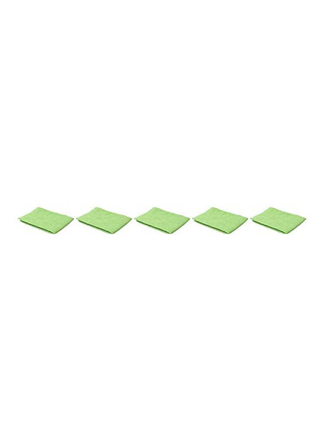 5 Pieces Cleaning Towel Green 30x30cm