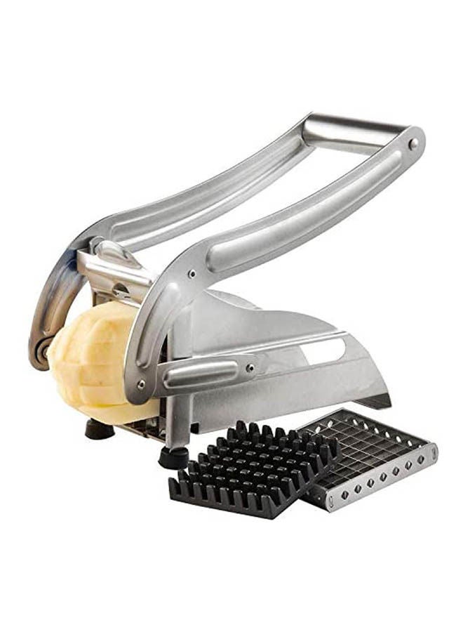 Potato Chipper With 2 Changable Blades Silver 