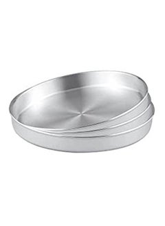 Generic Set Of 3 Pcs Rounded Oven Tray Silver 