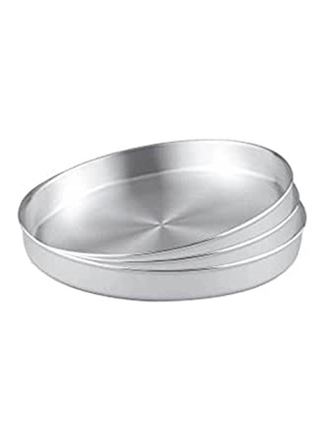 Generic - Set Of 3 Pcs Rounded Oven Tray Silver - Image 1