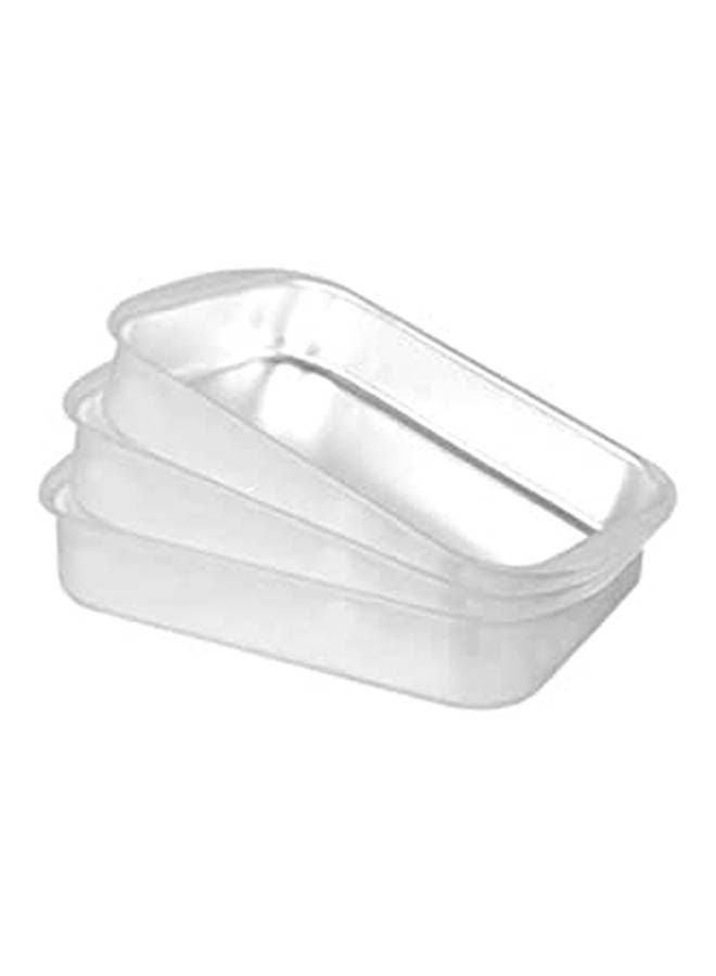 ماركة غير محددة Set Of 3 Pcs Oblong Oven Tray Silver 