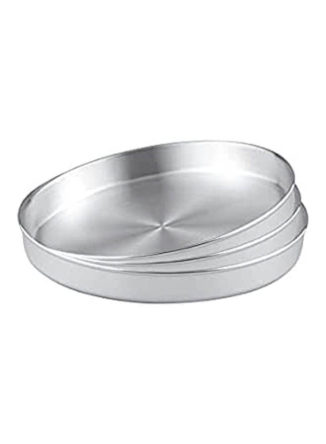 Set Of 3 Pcs Rounded Oven Tray Silver