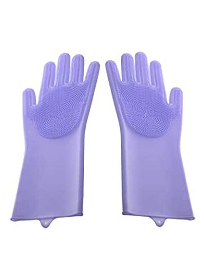 Silicon Pair Of Gloves For Kitchen Purple