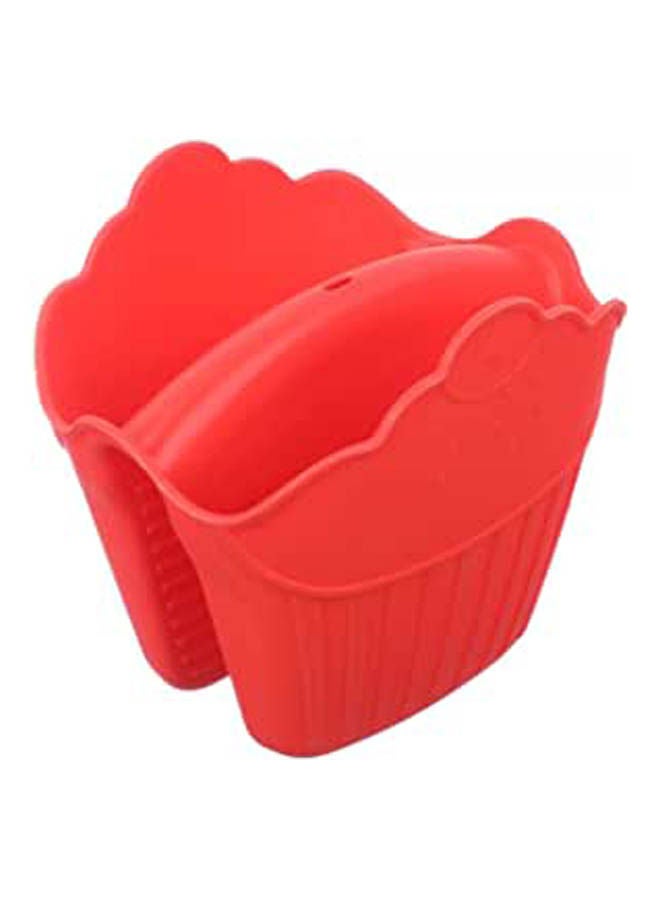 Silicone Cupcake Shaped Pot Holder Red