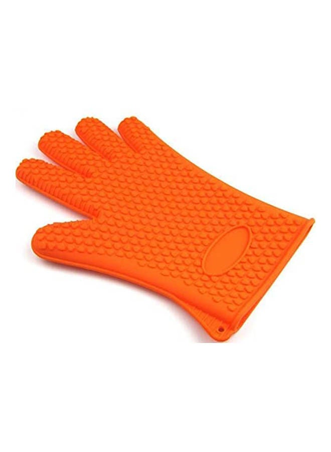 Silicone Glove Kitchen Heat Resistant Gloves Temperature Resistant Gloves Orange 