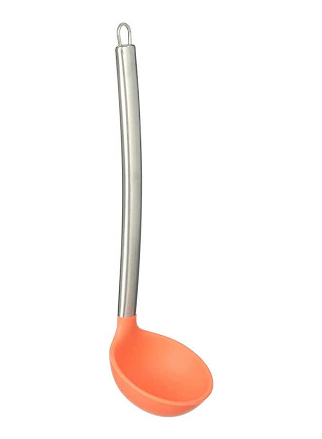 Silicone Ladle With Stainless Steel Handle Orange 