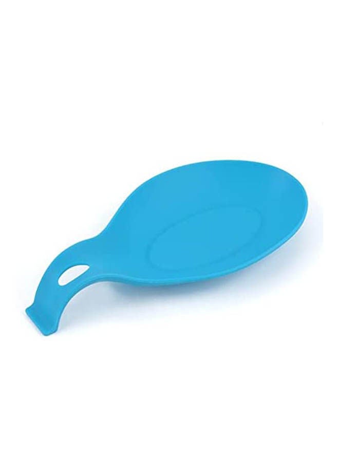 Silicone Spoon Non-Stick Scoop Rest Holder Insulation Mat Blue 