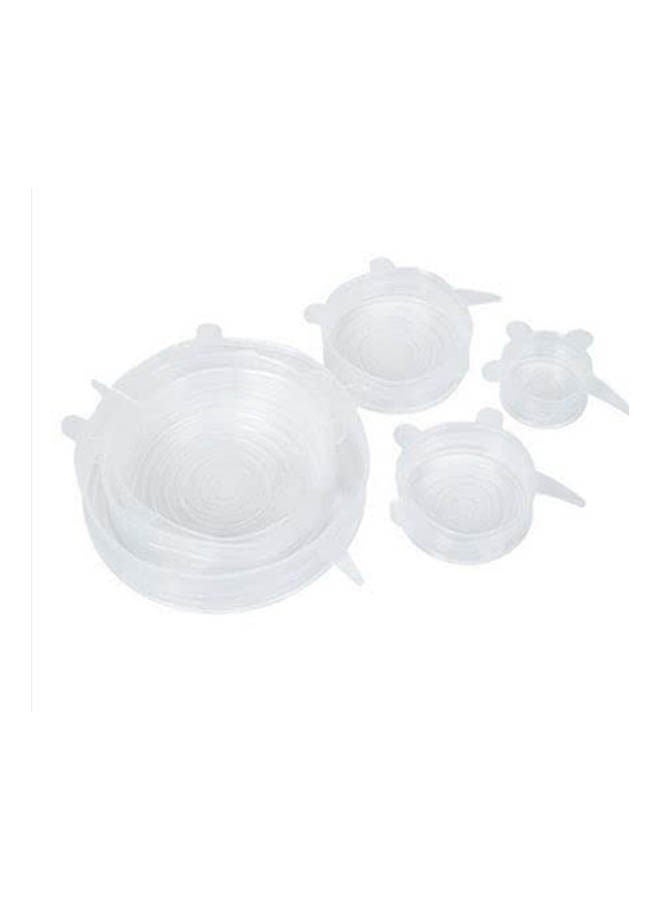 Silicone Stretch Fresh Food Cover Stretch Lids 6 Pack Of Various Sizes White 