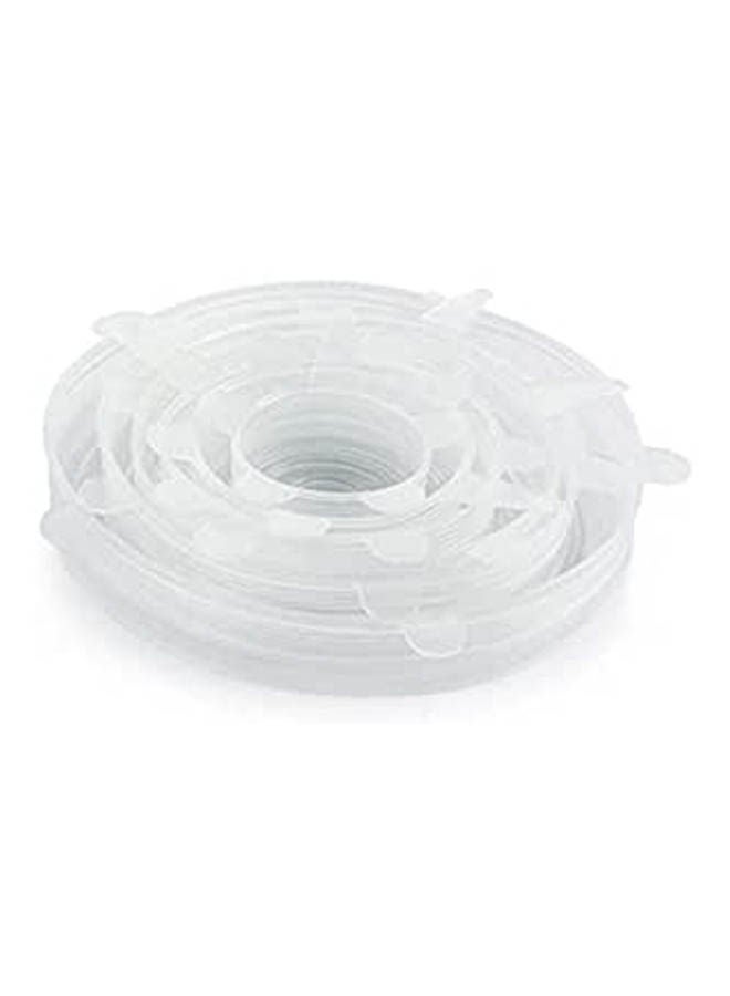 Silicone Stretch Fresh Food Cover Stretch Lids 6 Pack Of Various Sizes White 