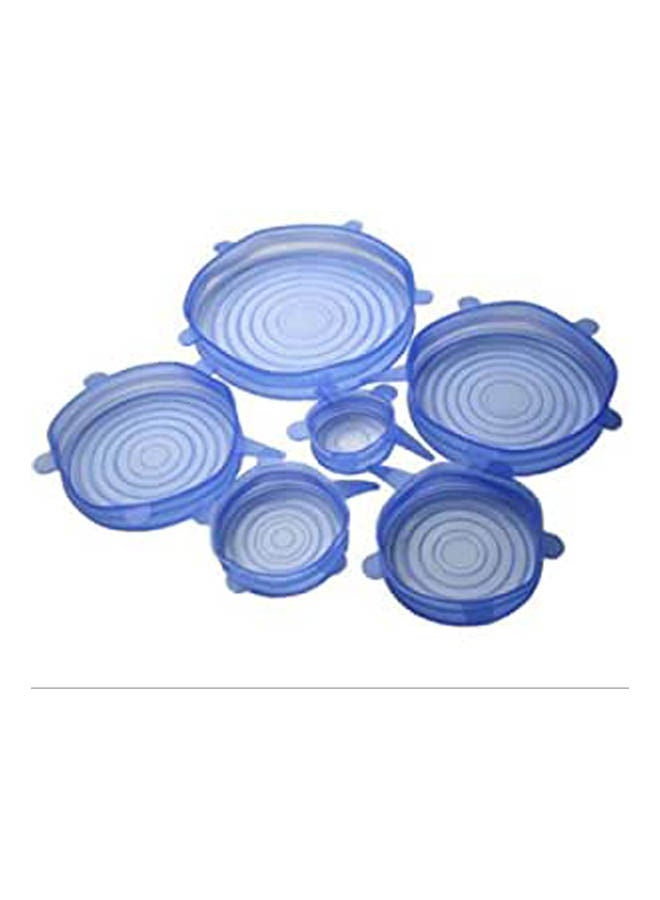 Silicone Stretch Fresh Food Cover Stretch Lids 6-Pack Of Various Sizes Blue 