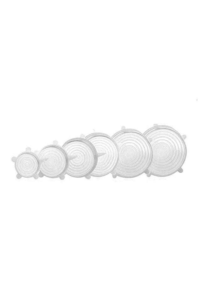 Silicone Stretch Lids 6 Pack Suction Lid White