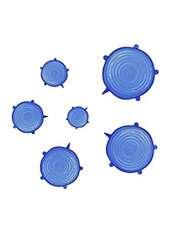 Silicone Stretch Lids 6 Pack Various Sizes Silicone Covers For Food Bowls And Bottles Blue 