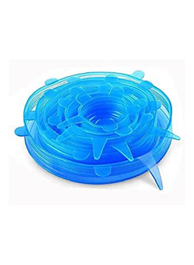 Silicone Stretch Lids 6-Pack Of Various Sizes Blue