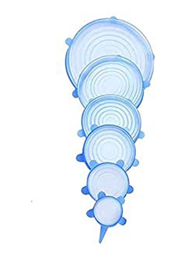 Silicone Stretch Lids Silicone Storage Cover Various Sizes For Keeping Food Fresh 6 Pack Blue 