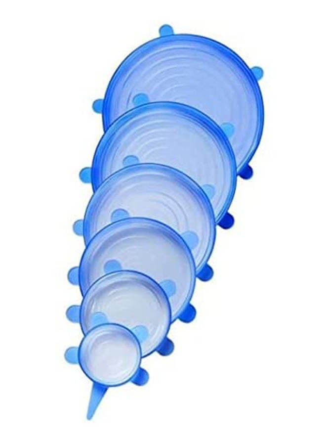 Silicone Stretcher Cover Seal The Silicone Cover Stretch Lid Stretch Plastic Cover With 6 Pieces Cover Blue 