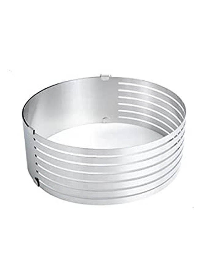 Stainless Steel Cake Layered Adjustable Retractable Circular Mousse Ring Silver 