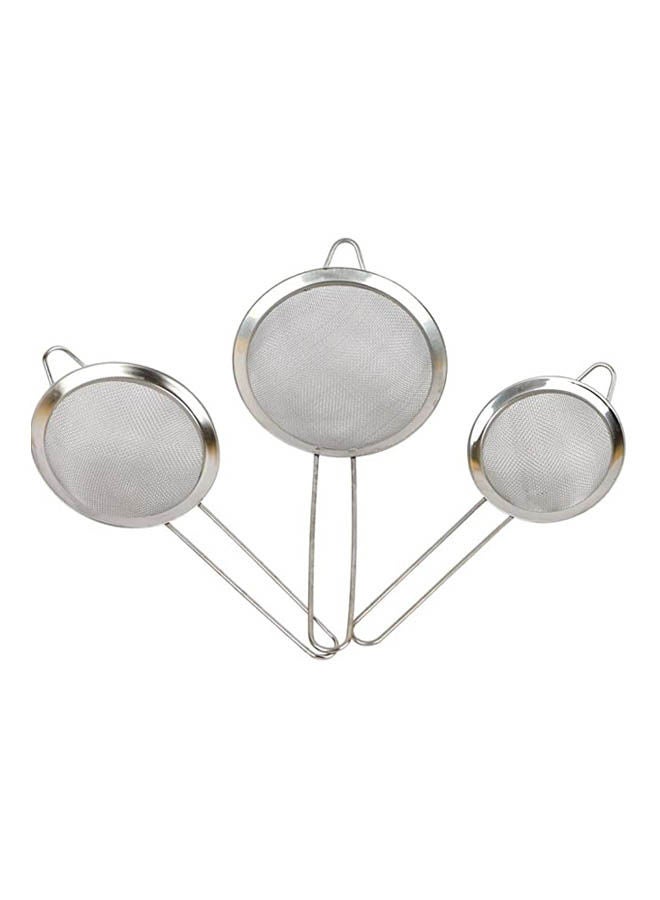 Tea Strainer Consisting Of 3 Pieces Kit Silver
