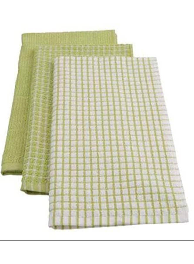 Cotton Check Pattern Kitchen Towels Green
