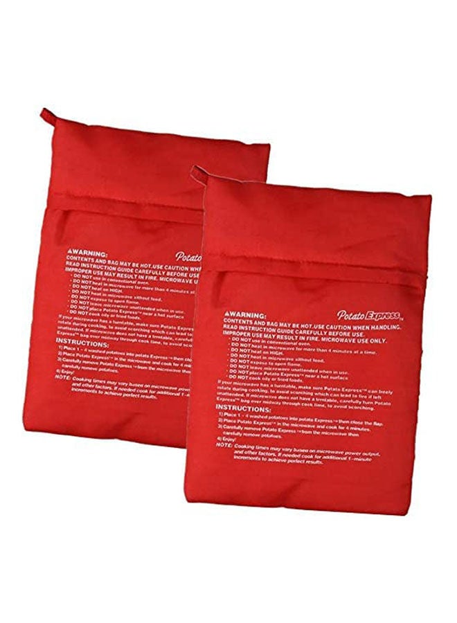 Microwave Potato Bag Baked Reusable Potato Microwave Cooker Baking Bag 2 Pcs Red