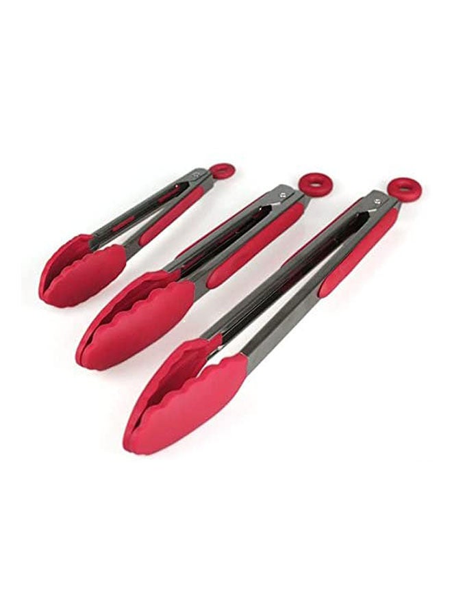 Generic - Multi-Functional Bread Clamp Tongs Kitchen Cooking Tool, 7,9,12 Inch Red/Grey - Image 1