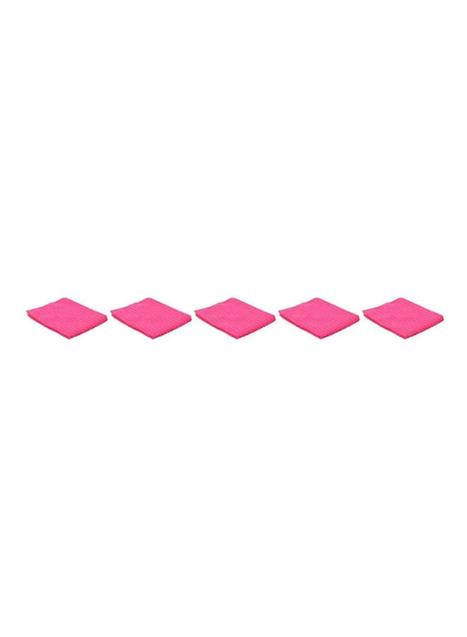 Multi-Purpose Cleaning Towel, 5 Pieces Pink 30x30cm