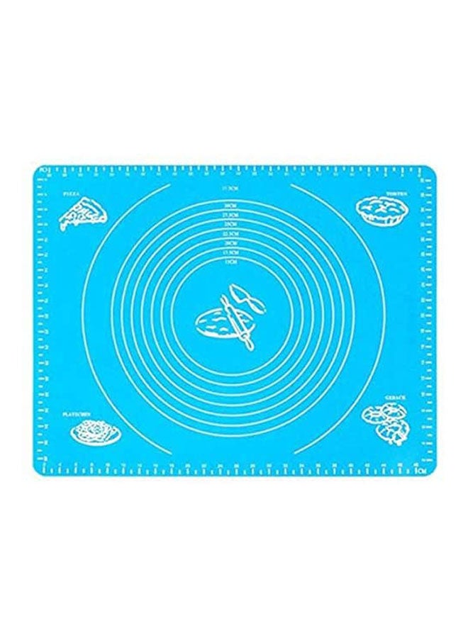 Non-Slip Pastry Rolling Baking Mat With Measures And Non-Stick Surface - Great For Rolling Dough, Fondant, Pies And More Blue