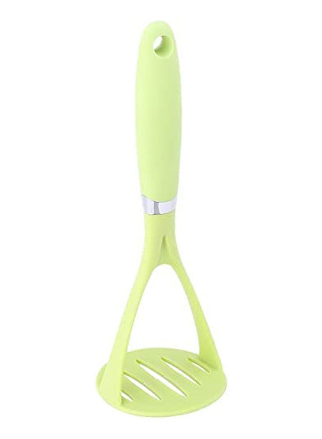 Plastic Food Masher With Silicone Handle Green/SIlver