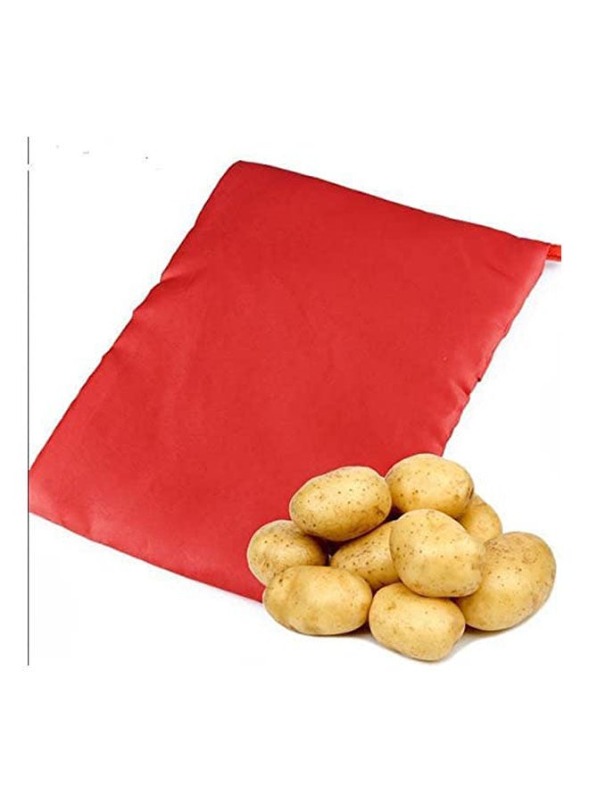 Potato Microwave Cooking Bag Washable Cooker Bag Baked Potato Quick Fast (Cooks 4 Potatoes At Once) Red