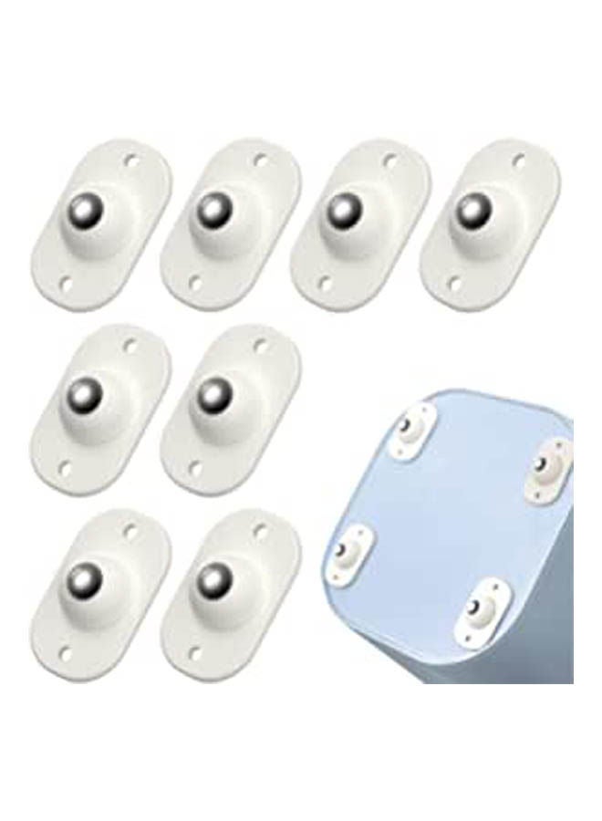 Generic - Stainless Steel Self Adhesive Mini Swivel Casters Wheels,Universal Wheels At The Bottom Of The Storage Box, Swivel Caster Wheels 360 Degree Rotation Pulley For Furniture Various Storage Boxes (8 Pcs) White - Image 1