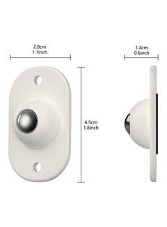 Generic Stainless Steel Self Adhesive Mini Swivel Casters Wheels,Universal Wheels At The Bottom Of The Storage Box, Swivel Caster Wheels 360 Degree Rotation Pulley For Furniture Various Storage Boxes (8 Pcs) White  - Image 2