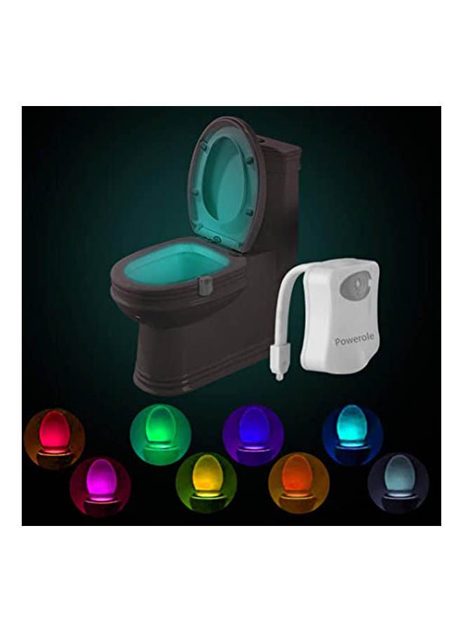 Generic - Toliet Lamp 8 Color Changing Battery Operated Motion Sensor For Washroom (8 Colors, 1 Pack) White 9.5 x 7.2 x 4cm - Image 1